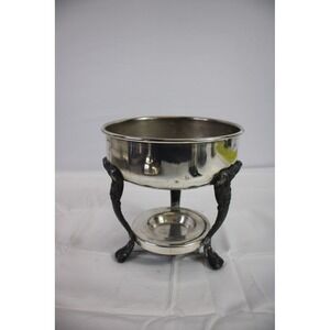 Vintage Silver Plate Warming Dish Chafing Stand Elegant Tabletop Serving